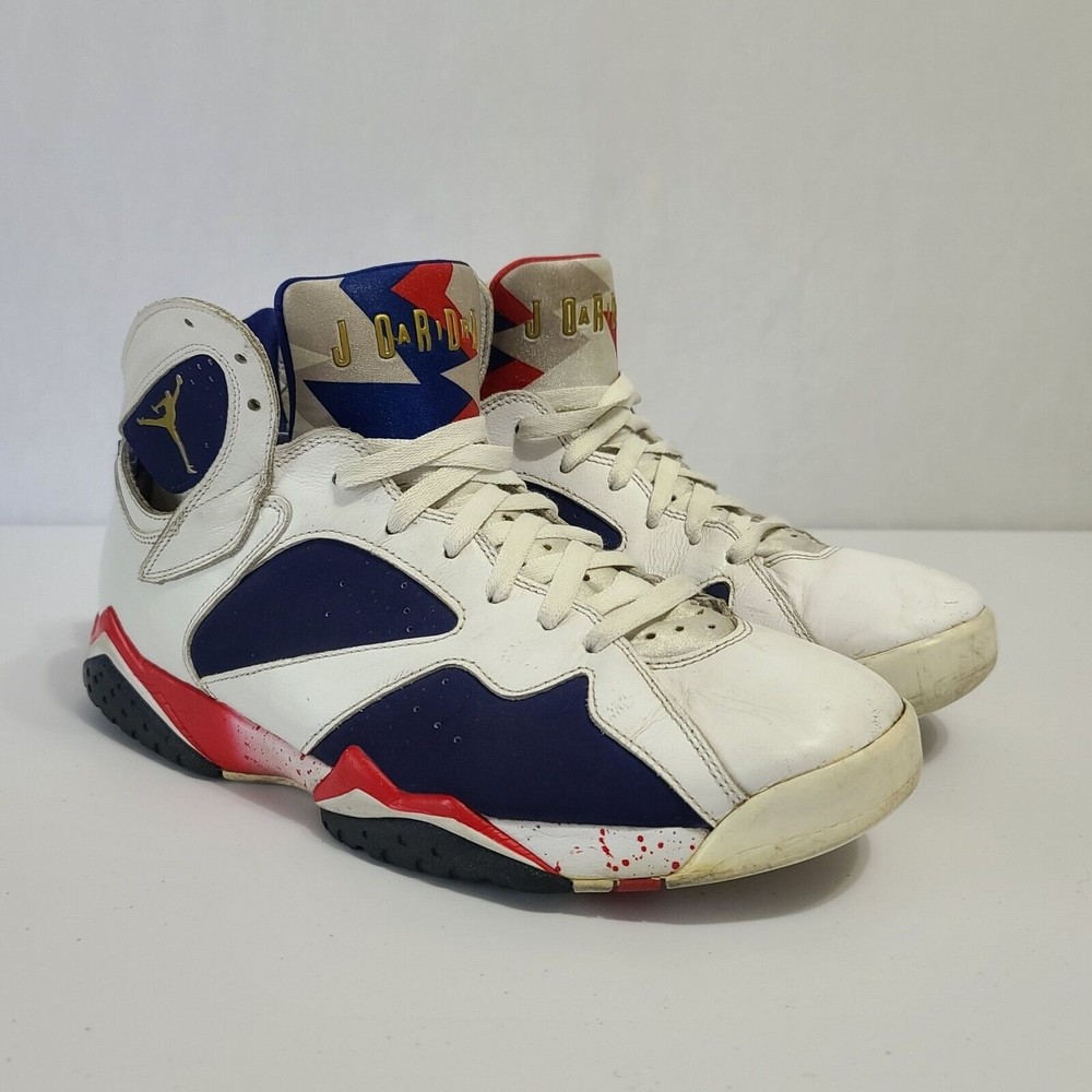Nike Air Jordan 7 Retro Tinker Alternate 2016 Size 12 304775-123 White Blue Red